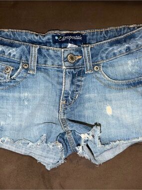 Aeropostale Light Blue Denim Shorts with Contrast Stitching